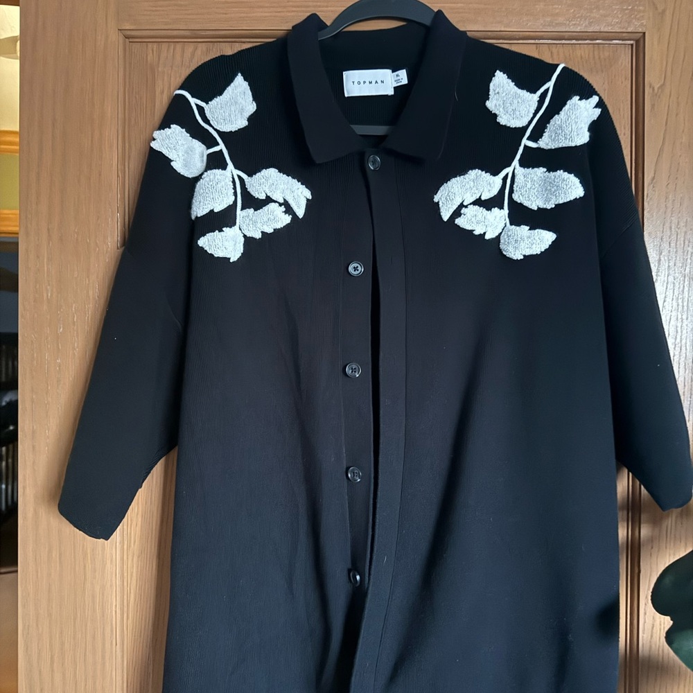 Topman Black Textured Shirt